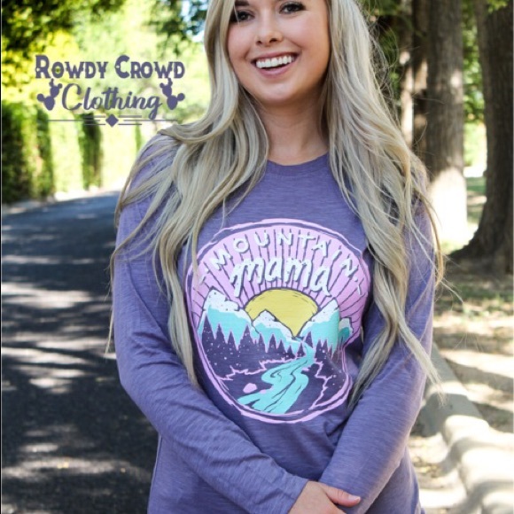 Rowdy Crowd Tops - 💜Mountain Mama Lavender LongSleeve💜